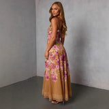 Women's dress - cross-border spring/summer - amazon us & europe - women's fashion printed sexy fashion spaghetti strap dress