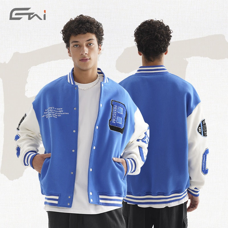 Etai men's clothing high-quality youth baseball jacket - trendy brand, double lip pockets, comfortable fleece-lined men's outerwear