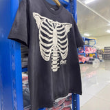 saint m t shirts  s.m. skull skeleton graphic crewneck pullover short sleeve t-shirt - wholesale