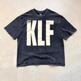 saint m t shirts  s.m collaboration letter print graphic washed vintage pullover crew neck short sleeve tee - wholesale