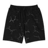 Etai men's clothing trendy all-over lightning bolt print shorts - high-quality, relaxed fit, casual drawstring printed shorts