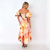 Women's dress - cross-border fashion: elegant summer print one-shoulder vacation dress - sexy, loose fit