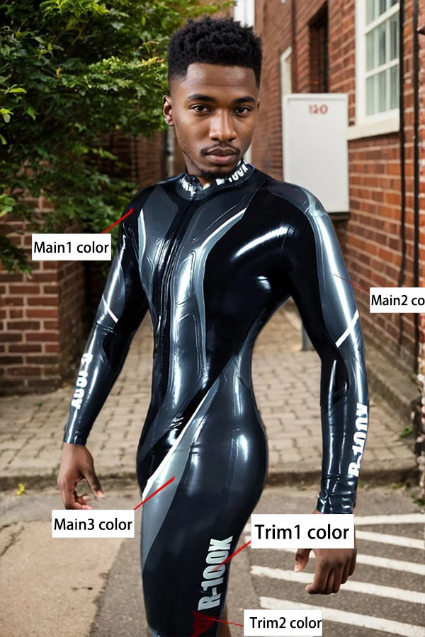 Moto Racing Man Latex Catsuits