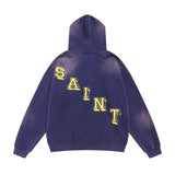 Saint m hoodie - autumn/winter s.m vintage angel letter graphic pullover hoodie - wholesale single piece