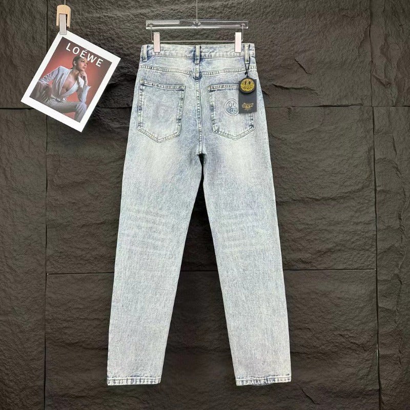 Drew house pants spring & fall d@ew ripped patch pattern casualjeans