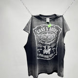 saint m t shirts  s.m guns n' roses graphic crewneck pullover tank top - wholesale