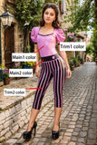 Women Latex Catsuits pink puff sleeve