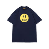 Drew house t-shirt - spring/summer collection - d@ew smiley face letter print crew neck pullover short sleeve - wholesale single piece