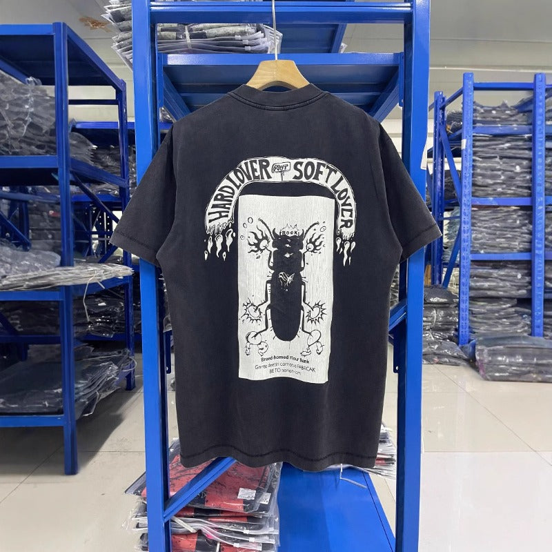 saint m t shirts  s.m cartoon skull graphic crew neck pullover short sleeve t-shirt - wholesale