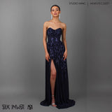 Women's dress amazon fashion banquet dress ins sequin big skirt tube top sexyfashion slit dress