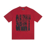 saint m t shirts  s.m creative letter graphic crew neck short sleeve tee
