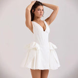 Women's dress - export fashion, european & american cross-border temu summer dress - sexy deep v-neck, low-cut, tummy control, slimming, boned mini skirt