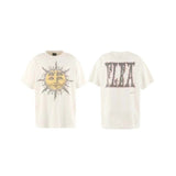 saint m t shirts  s.m smiley sun graphic crew neck pullover short sleeve t-shirt - wholesale