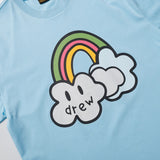Drew house t-shirt - spring/summer collection - d@ew rainbow & cloud cartoon graphic crew neck short sleeve tee