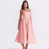 Women's dress - export quality, amazon style, long summer dress, cross-border sexy backless cami, gentle style dress for women