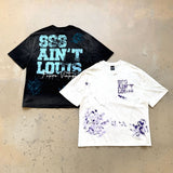 saint m t shirts  s.m street graffiti style crew neck pullover short sleeve t-shirt - wholesale