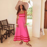 Women's dress - cross-border amazon - european & american fashion - high-end spring/summer - spaghetti strap maxi dress - printed long dress - women's