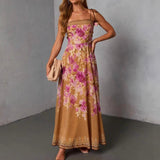 Women's dress - cross-border spring/summer - amazon us & europe - women's fashion printed sexy fashion spaghetti strap dress