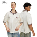 Etai men's clothing summer lightweight polo shirt color block jersey t-shirt men's trendy brand premium loose v-neck short sleeve men's t-shirt
