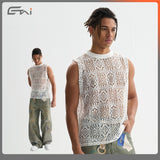 Etai men's apparel summer casual men's openwork mesh tank top - youthful, sporty, trendy, and cool men's vest