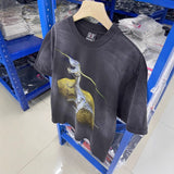 saint m t shirts  s.m metal dinosaur graphic crewneck pullover short sleeve t-shirt - wholesale