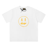 Drew house t-shirt - spring/summer european and american streetwear brand - d@ew smiley face print crew neck pullover short sleeve