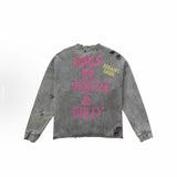 Saint m hoodie autumn and winter s.m heavy industry saint distressed washed round neck sweatshirt one piece wholesale