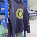 Saint m hoodie - spring/autumn s.m navy medal letter print washed & distressed hooded sweatshirt - wholesale
