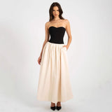 Women's dress amazon summer european and american fashion color block bandeau sleeveless dress ladies' apparel cross-border wholesale