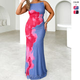 Women's dress - amazon fashion spring/summer new arrivals - slim-fit camisole dress with color block floral print - maxi dress for women