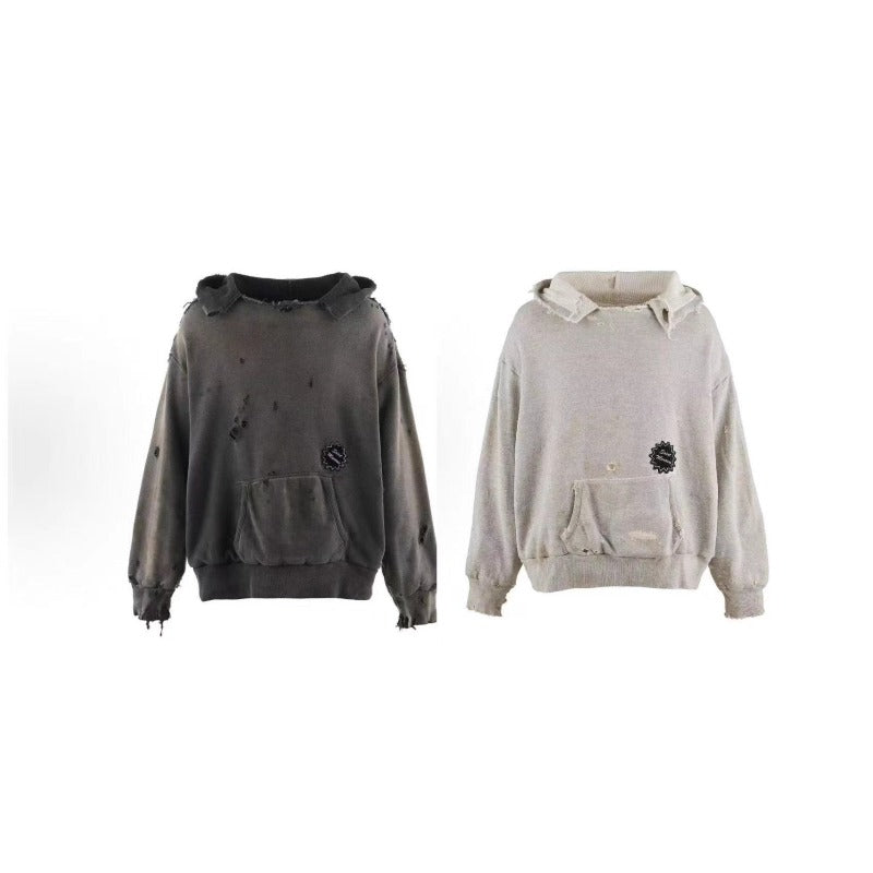 Saint m hoodie - autumn/winter s.m distressed ripped print pullover hoodie - wholesale single piece