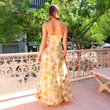 Women's dress - independent website, aliexpress, european & american style, cross-border fashion, casual, printed, sexy, backless, spaghetti strap, maxi dress