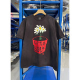 saint m t shirts  s.m daisy print crew neck pullover short sleeve top