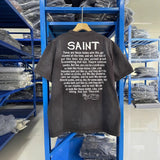 saint m t shirts  s.m cartoon suit portrait pattern crew neck pullover short sleeve one-piece wholesale
