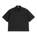 Men's boxy fit short sleeve workwear style shirt - summer casual heavyweight men's shirt