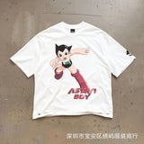 saint m t shirts  s.m cartoon series graphic crewneck pullover short sleeve t-shirt - wholesale