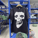 saint m t shirts  s.m skull letter graphic crew neck pullover short sleeve t-shirt - wholesale