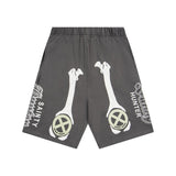 Saint m t pants spring and summer s.m cracked pulp bone printingcasualloose shorts