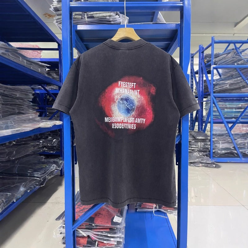 saint m t shirts  s.m instant elimination pattern crew neck pullover short sleeve one-piece wholesale