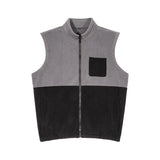 Etai men's clothing color block fleece vest jacket - trendy, high-quality sleeveless zip-up outerwear for men