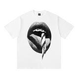 saint m t shirts  s.m. tongue & lip graphic crewneck short sleeve t-shirt - wholesale