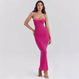 Women's dress: european and american cross-border fashion - lace trim bandeau maxi dress, spicy girl style, fashionable camisole, vacation-inspired dress for women