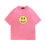 Drew house t-shirt - spring/summer collection - d@ew - moisture-wicking, distressed smiley face graphic, crew neck, pullover, short sleeve - wholesale single piece