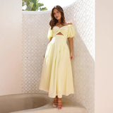 Women's dress: spring/summer sexy slim-fit cutout maxi dress - high-end, figure-hugging, backless, vacation style