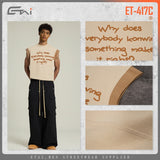 Etai men's clothing color block tank top pure cotton short sleeve men's t-shirt streetwear brand loose crew neck rolled hem vest