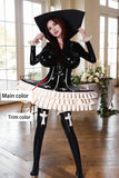 Women Latex Dress Structured Bust Collar Voluminous Ruffles