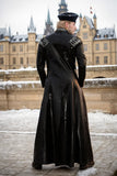 Men Latex Coats Spiked Trench