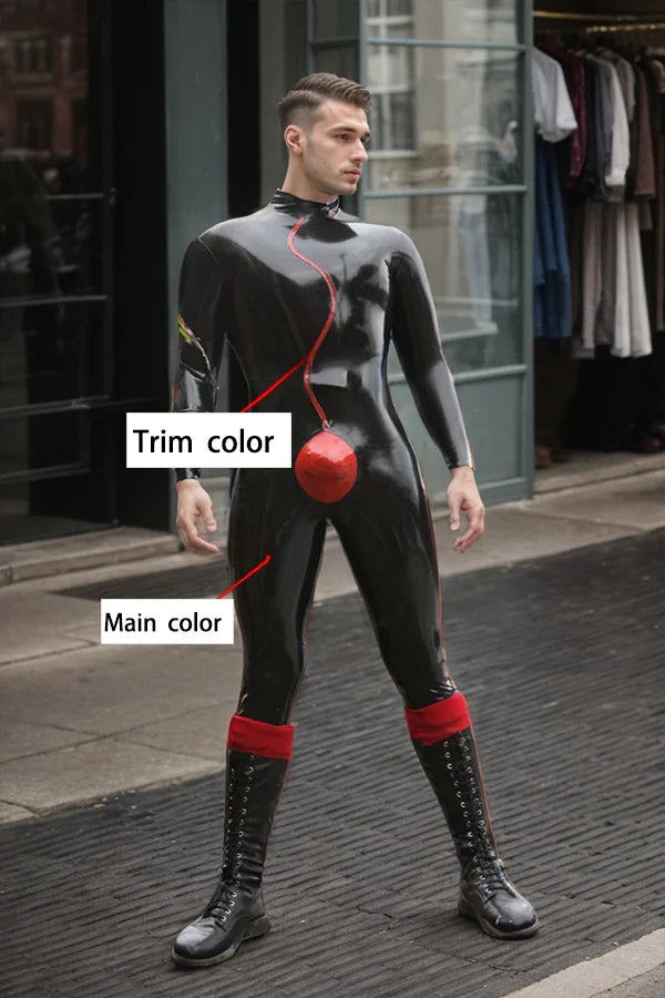 Man Latex Catsuits Spermaceti Back Zipper