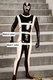 Man Latex Catsuits Full Body Strapped In