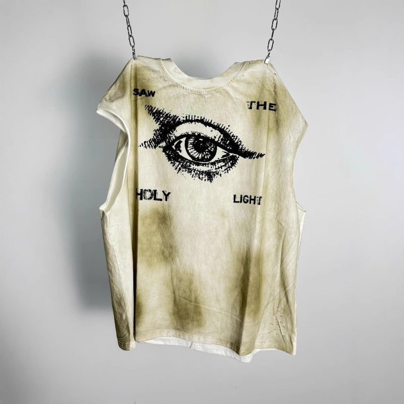 saint m t shirts  s.m devil's eye graphic crew neck short sleeve t-shirt - wholesale